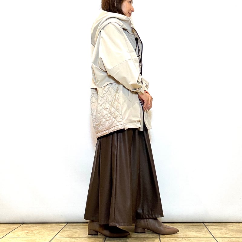 Lallia mu／ラリアムー】キルトフードミドルコート | Aimant-エマン