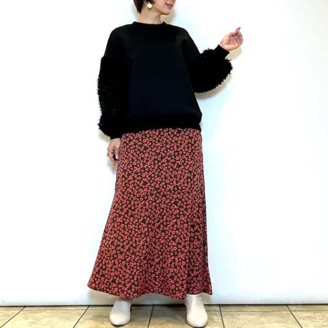 【Mylanka／ミランカ】フラワープリントペプラムスカート