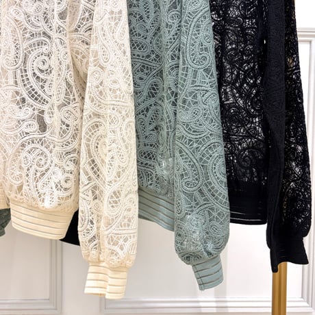 【Mylanka／ミランカ】ペイズリー刺繍フロントジップブルゾン