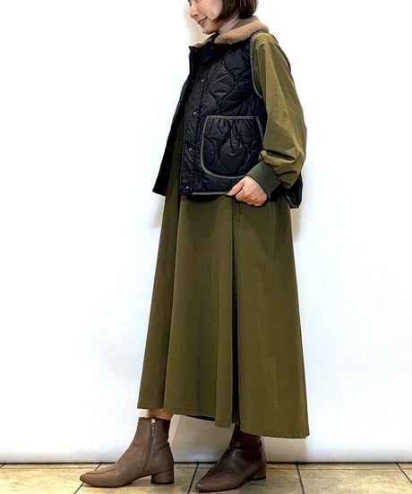 【Brahmin／ブラーミン】ファーカラー キルティング中綿ベスト