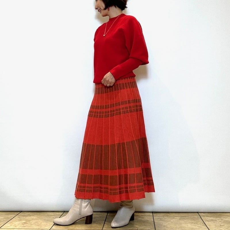 ATELIER SIX／アトリエシックス】チェック柄ニットスカート