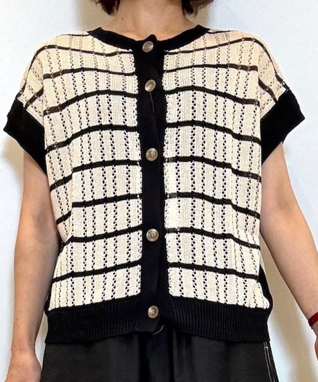 【trois／トロワ】ボーダー配色２WAYニット