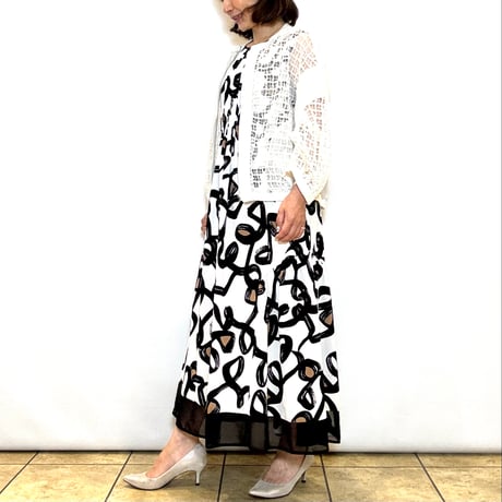 【Lallia Mu／ラリアムー】チェックレースネットブルゾン