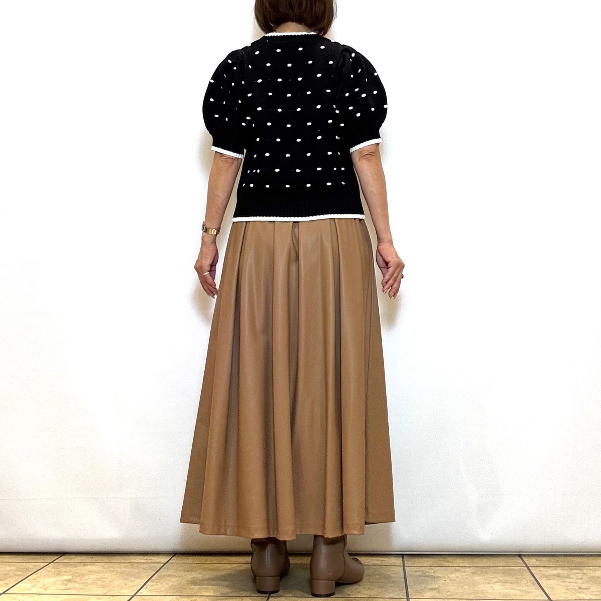 ✨新品 未使用品✨irise（イリゼ）レザーライク フレアスカート