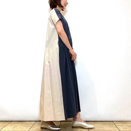 【COOMB／クーム】カットソー切り替えバイカラーワンピース
