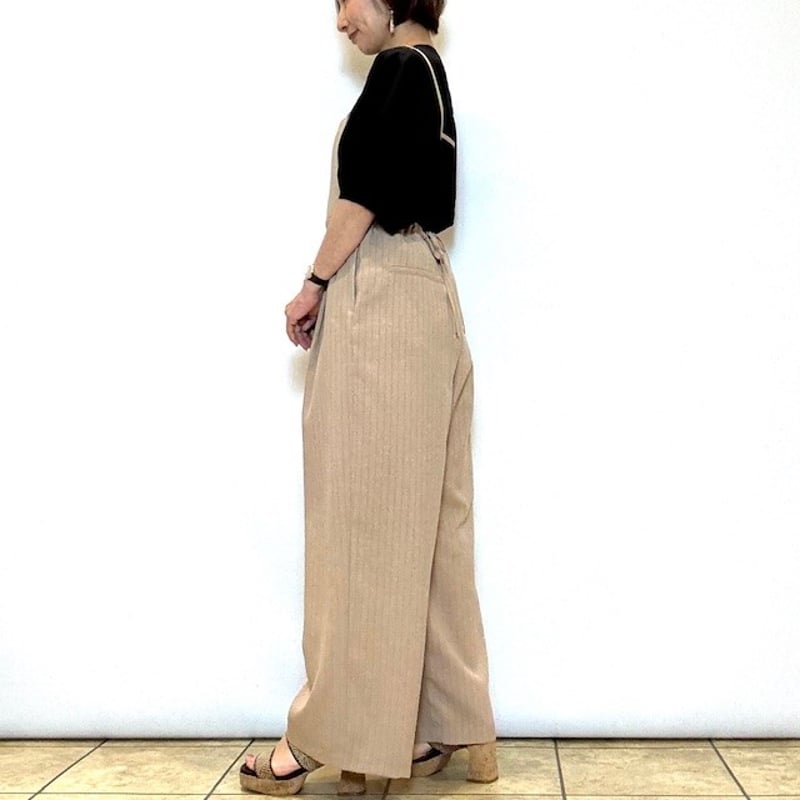 trois／トロワ】ピンストライプキャミサロペット | Aimant-エマン