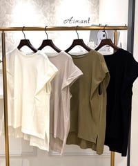 【 trois／トロワ】ベアテレコ ドロップスリーブプルオーバー