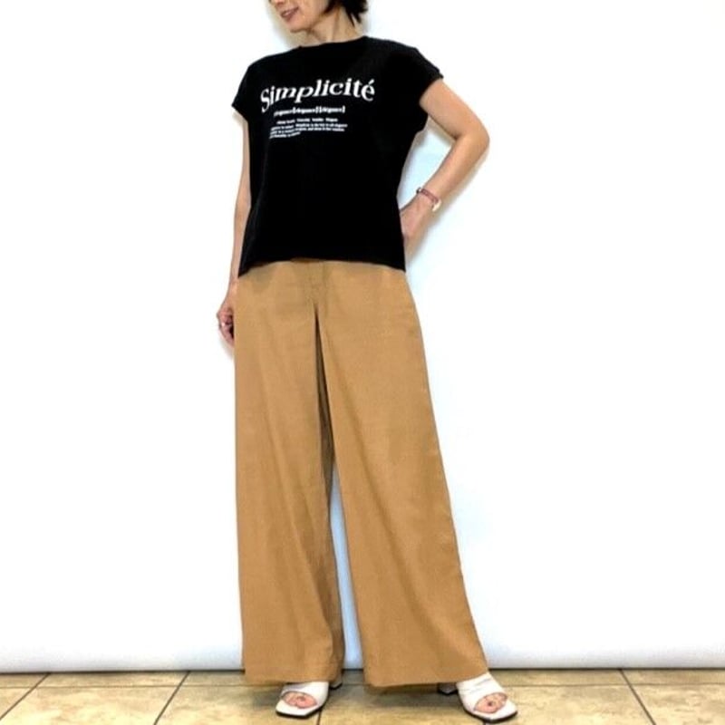 BEATRICE／ベアトリス】リネン調ワイドパンツ | Aimant-エマン 
