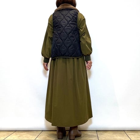 【Brahmin／ブラーミン】ファーカラー キルティング中綿ベスト