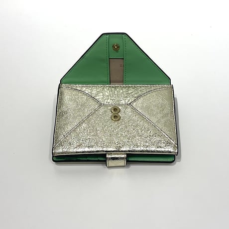 【SAN HIDEAKI MIHARA／サンヒデアキミハラ】メール型 二つ折り財布／レオパード箔押し
