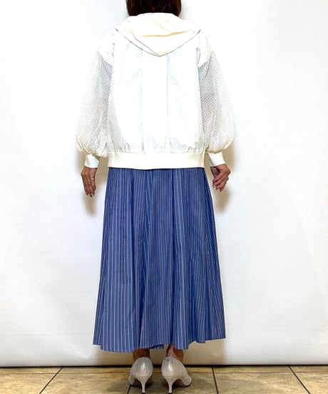 【ATELIER  SIX／アトリエシックス】メッシュ袖フーディカーディガン