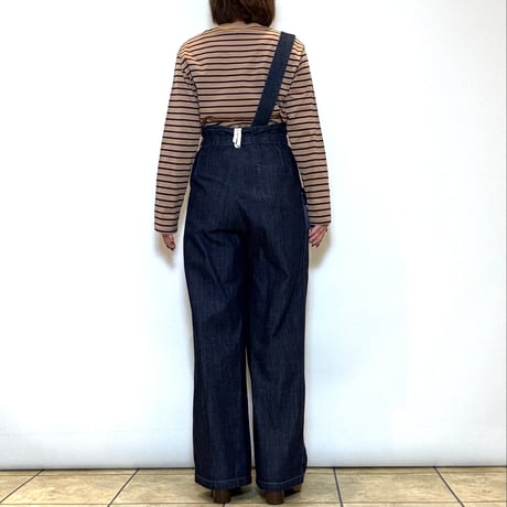 【 Lallia Mu／ラリアムー】ワンショルダーデニムパンツ