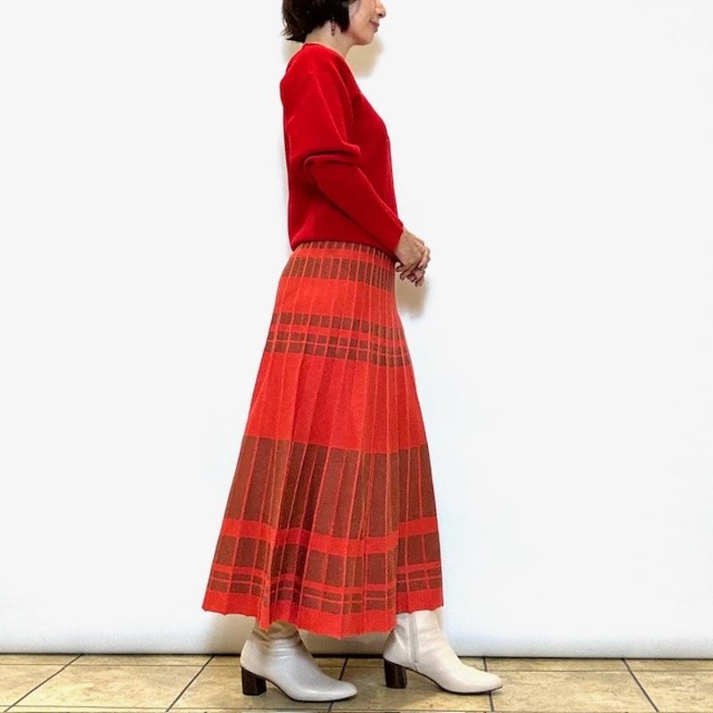 ATELIER SIX／アトリエシックス】チェック柄ニットスカート | Aimant