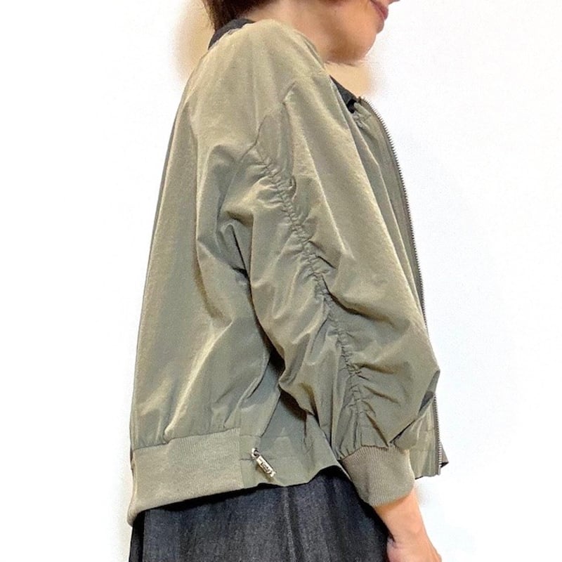 BEATRICE／ベアトリス】MA-1風七分袖ショートブルゾン | Aimant-エマン