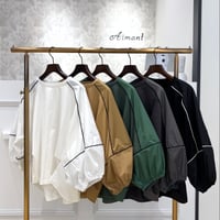 【ATELIER SIX／アトリエシックス】異素材切り替えバルーン袖カットソー