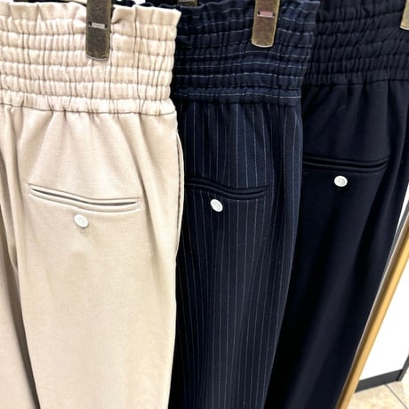 【PASSIONE／パシオーネ】シャーリングハイウエストワイドパンツ