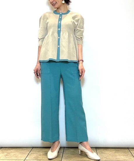 【Lallia mu／ラリアムー】ウエストベルトベイカーパンツ