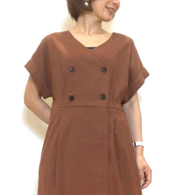 Coomb/クーム】麻混Vネックワンピース | Aimant-エマン