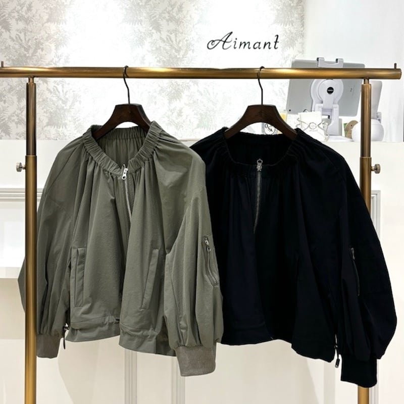 BEATRICE／ベアトリス】MA-1風七分袖ショートブルゾン | Aimant-エマン