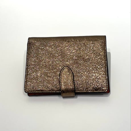 【SAN HIDEAKI MIHARA／サンヒデアキミハラ】メール型 二つ折り財布／レオパード箔押し