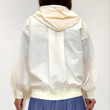 【ATELIER  SIX／アトリエシックス】メッシュ袖フーディカーディガン
