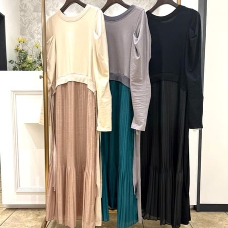 【Lallia mu／ラリアムー】2WAYダブルフェイスカットソーワンピース