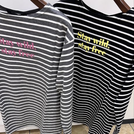 【Brahmin／ブラーミン】カラーロゴボーダーロングTシャツ