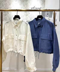 【PASSIONE／パシオーネ】クロップドシャツブルゾン