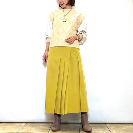 【Brahmin／ブラーミン】アシンメトリープリーツデザインスカート