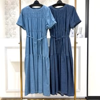 【Le MARAIS／ル マレ】シャーリングデニムワンピース