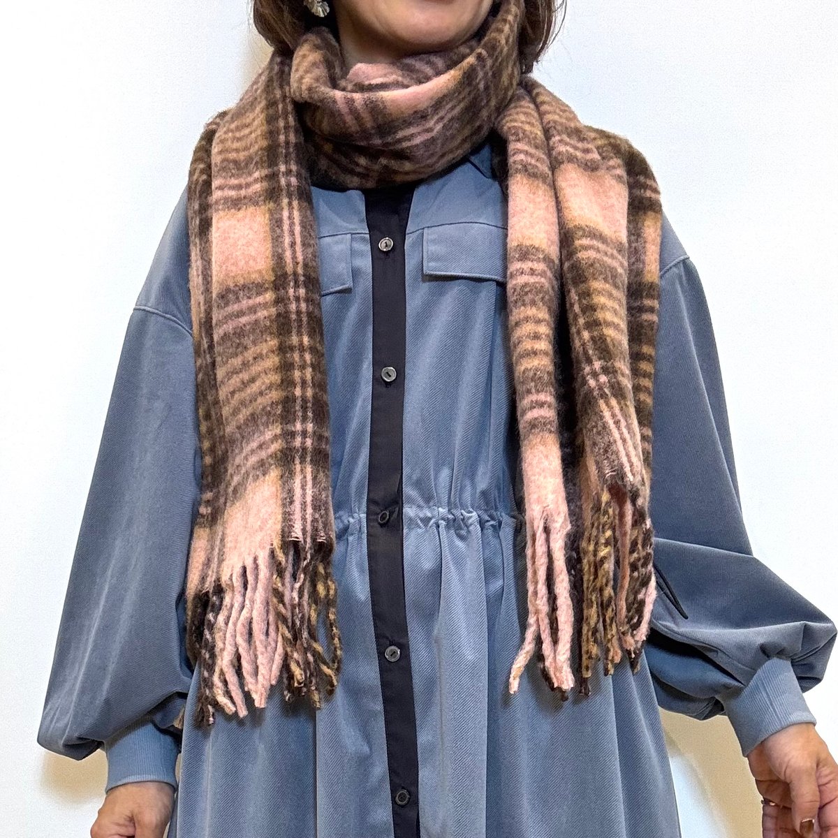 Brahmin／ブラーミン】フリンジチェックストール | Aimant-エマン