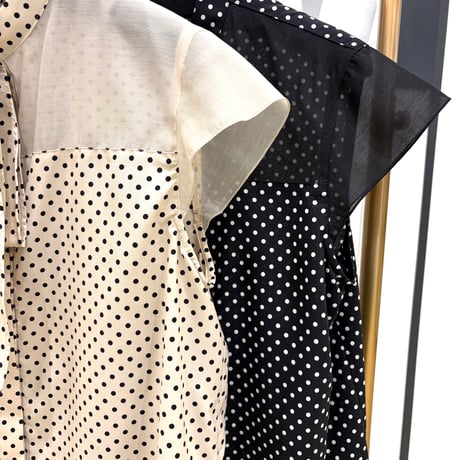 【TULUMB／トゥルム】シアー切替えドットタイブラウス