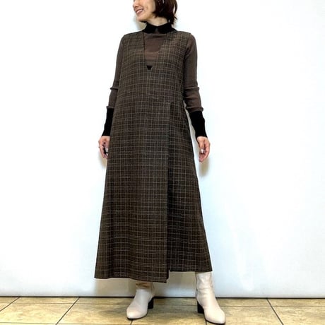 【Brahmin／ブラーミン】２WAYグレンチェックジャンパースカート