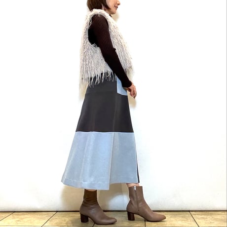 【trois／トロワ】ロングファー ニットベスト