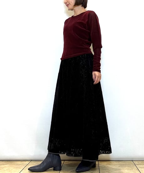 【CAFUNE／カフネ】シアーベルベットインナーカットソー