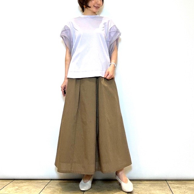 美品‼️ラリアムー　ツイストスリーブカットソーブラウス Lallia mu／ラリアムー】メッシュツイストスリーブカットソー