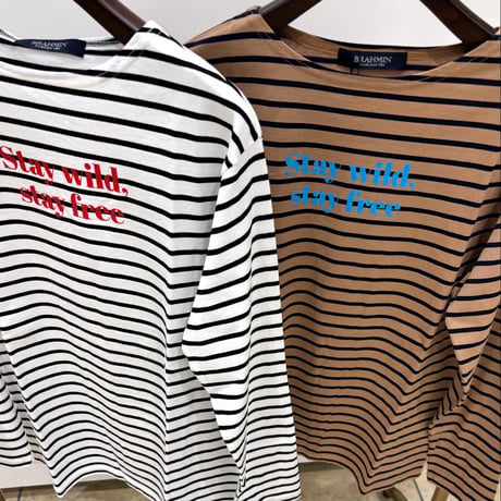 【Brahmin／ブラーミン】カラーロゴボーダーロングTシャツ