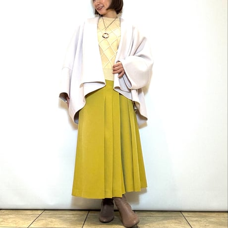 【B7／ベーセッツ】ドレープデザインウールコート