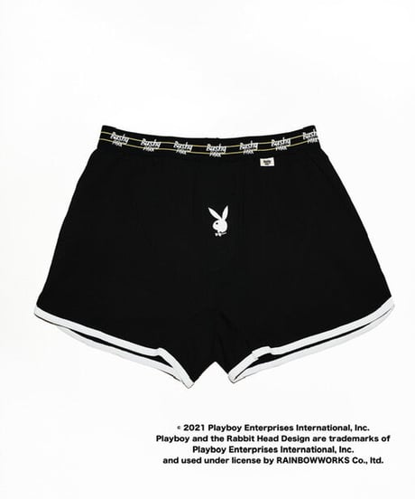 PLAYBOY×BUSHYPARK boxer trunks Black