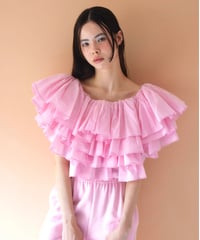 volume frill blouse PINK