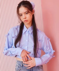 ribbon shirt BLUE