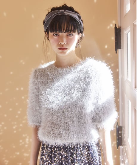 glitter fluffy knit GRAY
