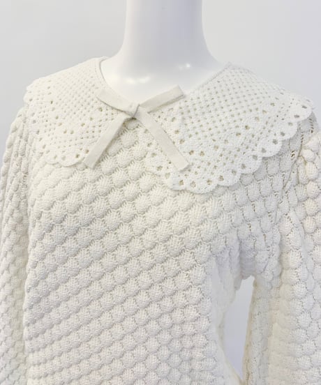 shell lace knit WHITE