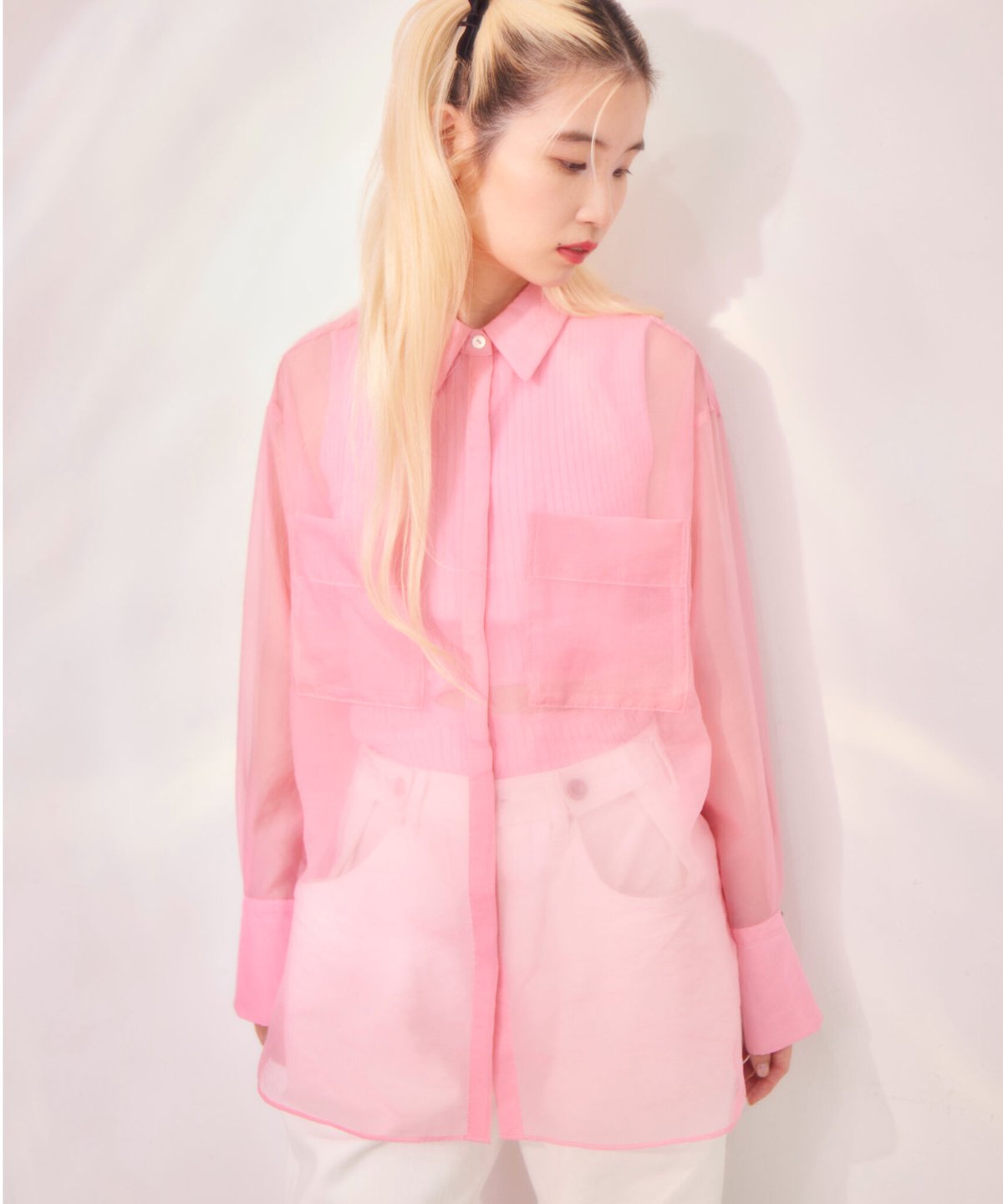 sheer shirt PINK | The Girls Society