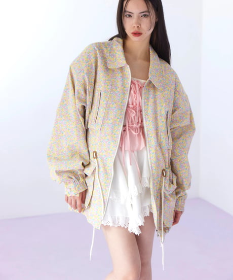 flower print jacket YELLOW