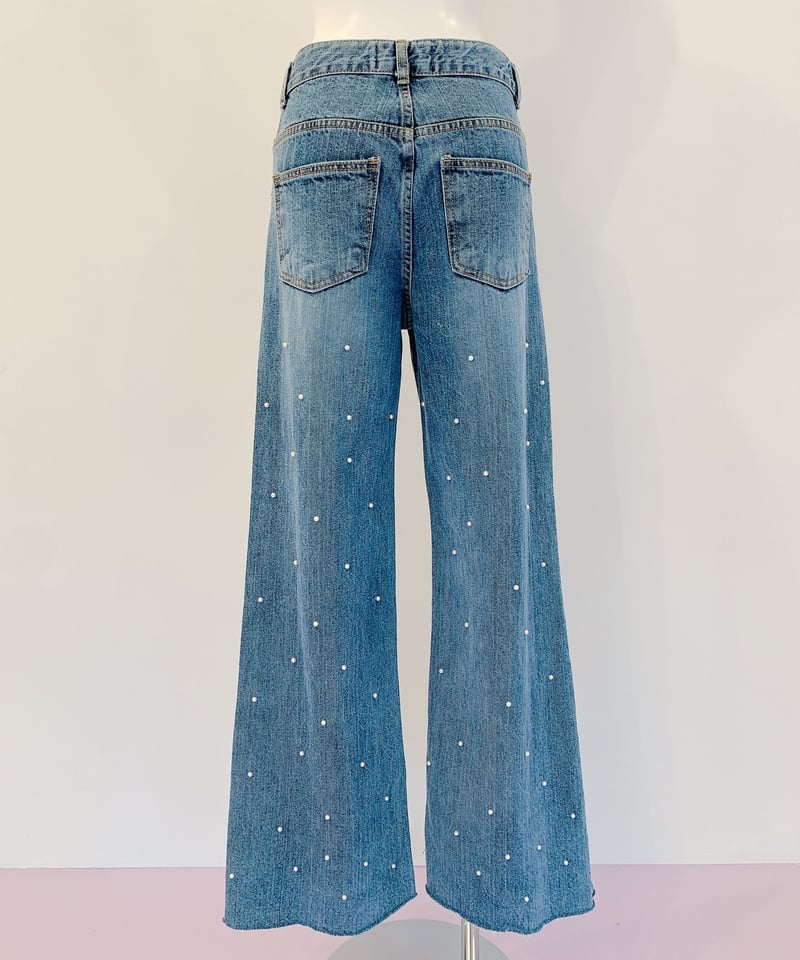 pearl wide denim pants | The Girls Society