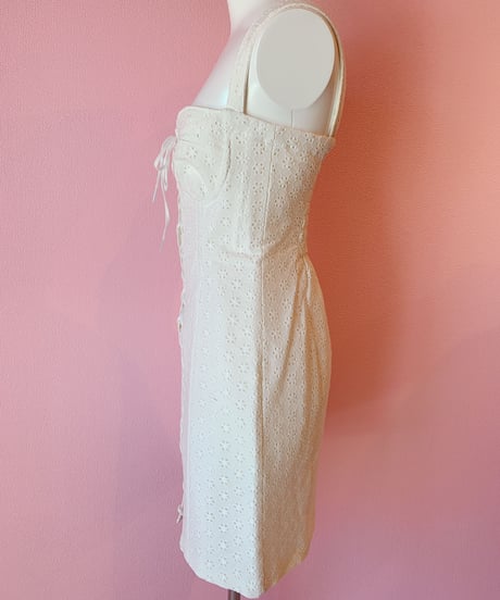 lace corcet dress WHITE