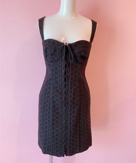 lace corset dress BLACK