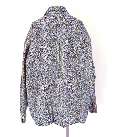 flower print jacket BLACK