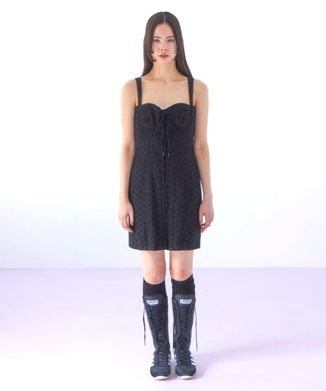 lace corset dress BLACK